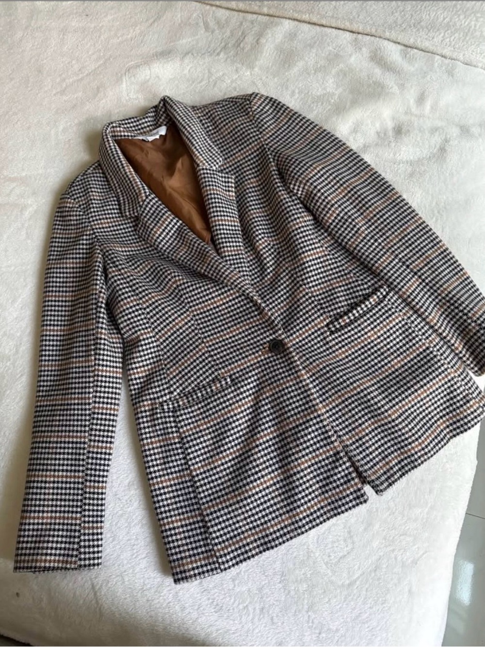 Old Navy Houndstooth Blazer in Brown & Black